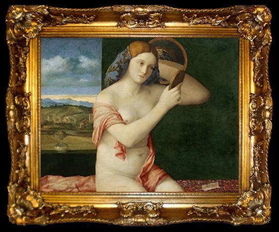 framed  Giovanni Bellini Naked Young Woman in Front of the Mirror, ta009-2