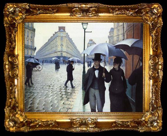 framed  Gustave Caillebotte Paris, rain, ta009-2