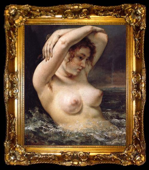 framed  Gustave Courbet The Woman in the Waves, ta009-2