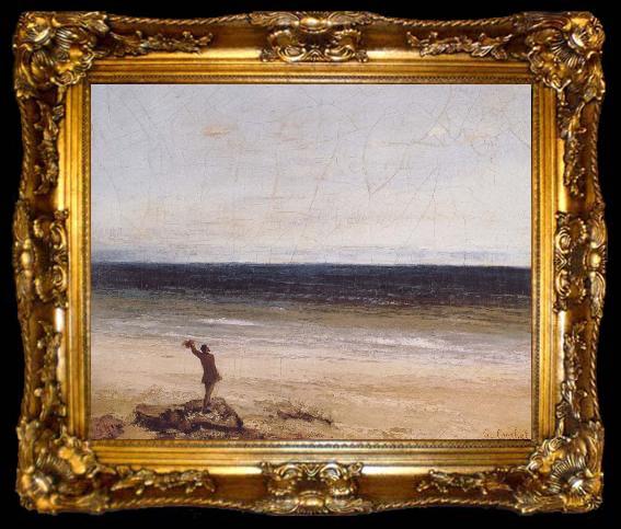 framed  Gustave Courbet The Sea at Palavas, ta009-2