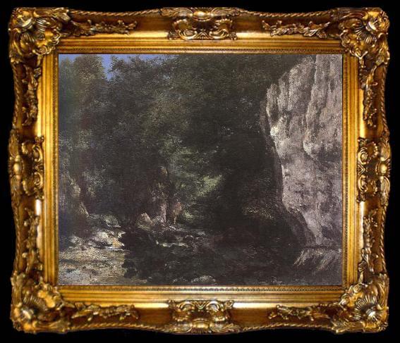 framed  Gustave Courbet Stream, ta009-2