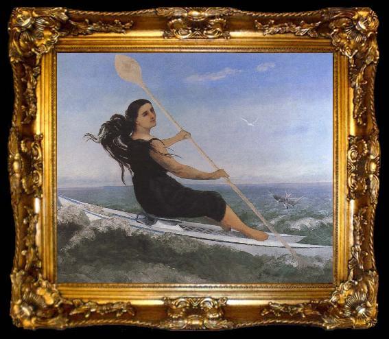 framed  Gustave Courbet Rowing, ta009-2