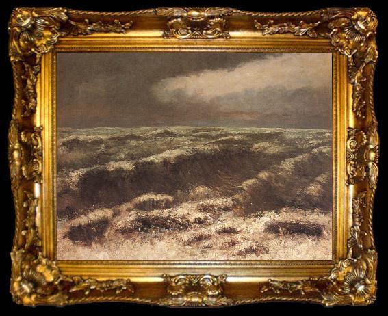framed  Gustave Courbet Wave, ta009-2