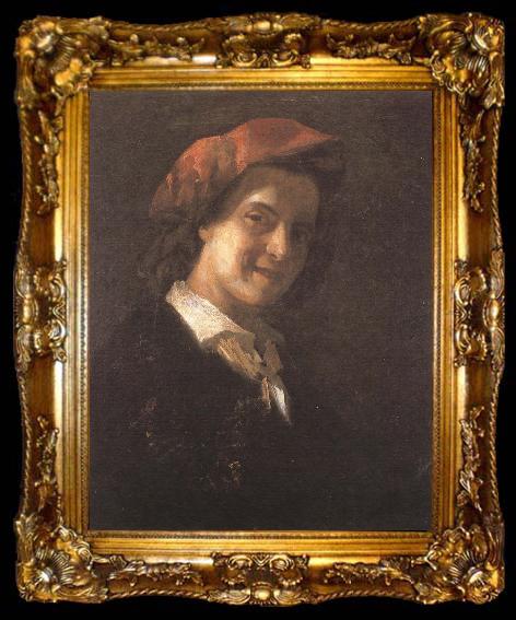 framed  Gustave Courbet Potrait of Andeled, ta009-2