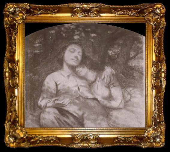 framed  Gustave Courbet Siesta, ta009-2