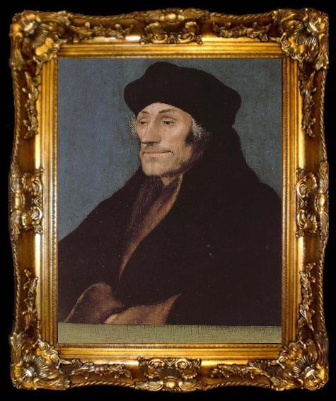 framed  Hans Holbein The portrait of Erasmus of Rotterdam, ta009-2