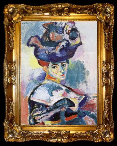 framed  Henri Matisse The woman wearing a hat, ta009-2