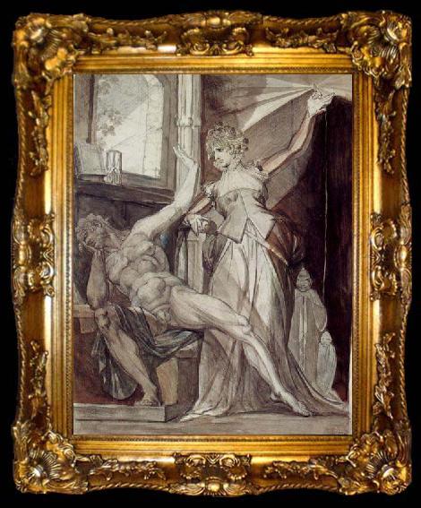 framed  Henry Fuseli Kriemhild and Gunther,, ta009-2