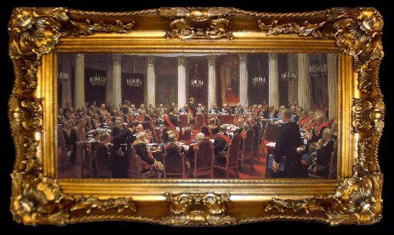 framed  Ilia Efimovich Repin May 7, 1901 a State Council meeting, ta009-2