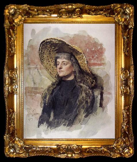 framed  Ilia Efimovich Repin It is her portrait million Lease, ta009-2