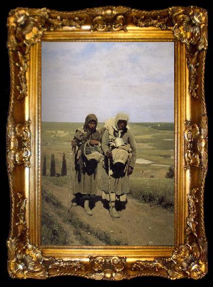 framed  Ilia Efimovich Repin Wandering pilgrims, ta009-2