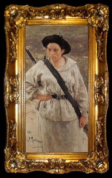 framed  Ilia Efimovich Repin Hunters, ta009-2