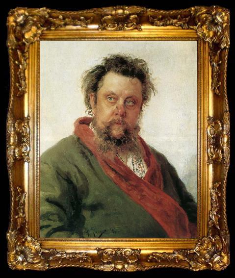 framed  Ilya Repin Canadian composer portrait Mussorgsky, ta009-2