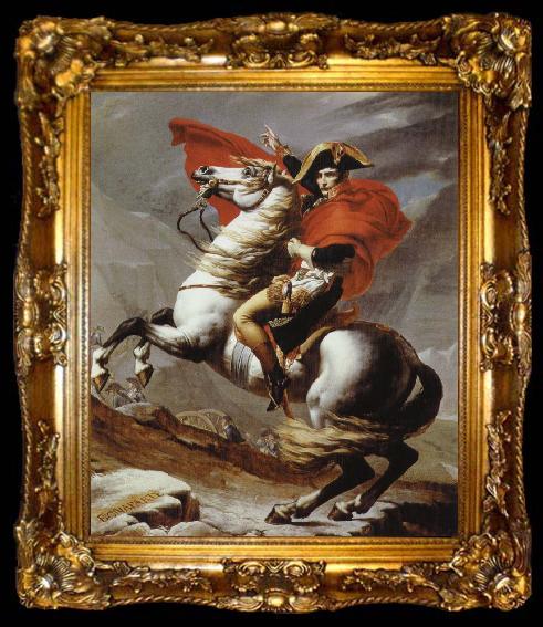 framed  Jacques-Louis David napoleon bonaparte korsar alperna, ta009-2