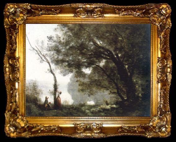 framed  Jean Baptiste Camille  Corot souvenir de mortefontaine, ta009-2