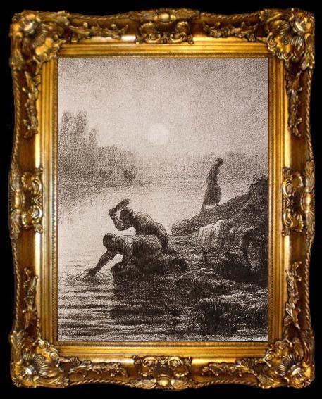 framed  Jean Francois Millet Peasant get the water, ta009-2