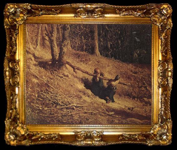 framed  Jean Francois Millet Women in the forest, ta009-2