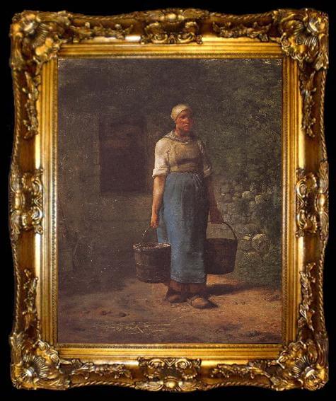 framed  Jean Francois Millet Woman carry the water, ta009-2
