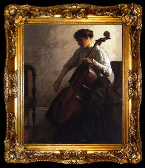 framed  Joseph Decamp The Cellist, ta009-2