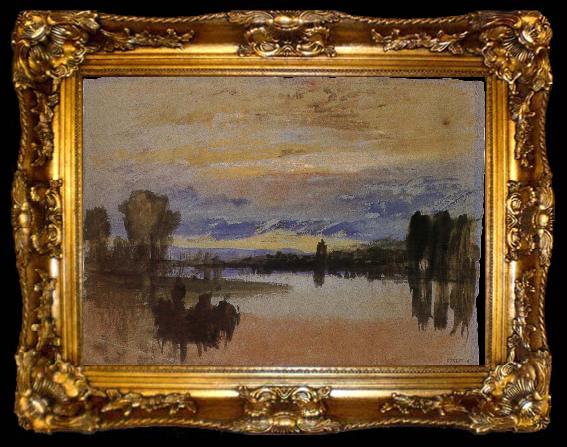 framed  Joseph Mallord William Turner Sunset near the lake, ta009-2