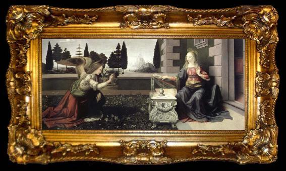 framed  LEONARDO da Vinci The annunciation, ta009-2