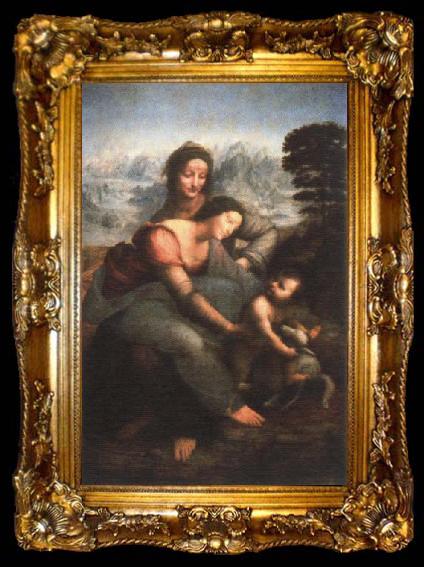 framed  LEONARDO da Vinci virgin and child with st.anne, ta009-2