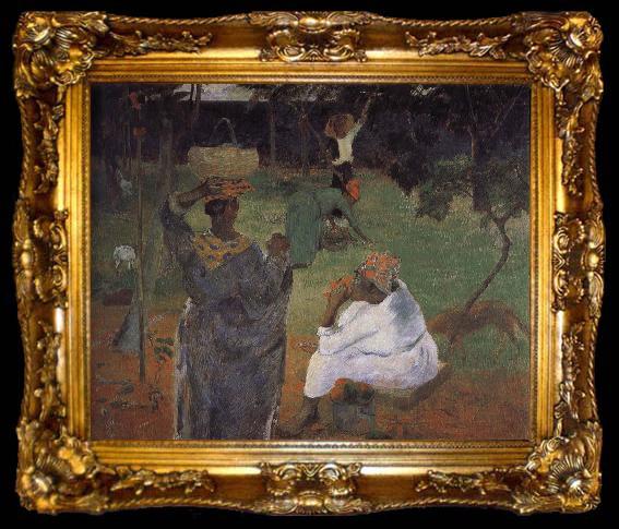 framed  Paul Gauguin Mining mango woman, ta009-2