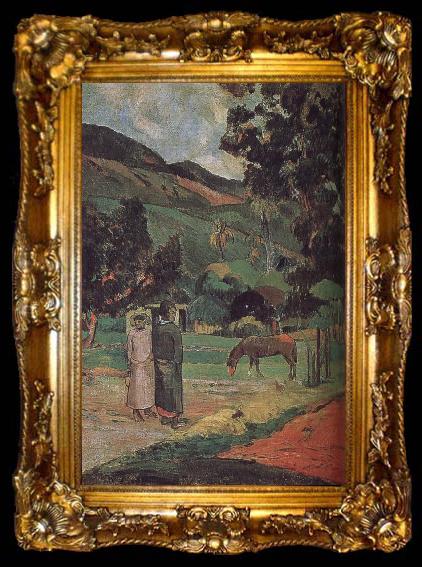 framed  Paul Gauguin Ma and scenery, ta009-2