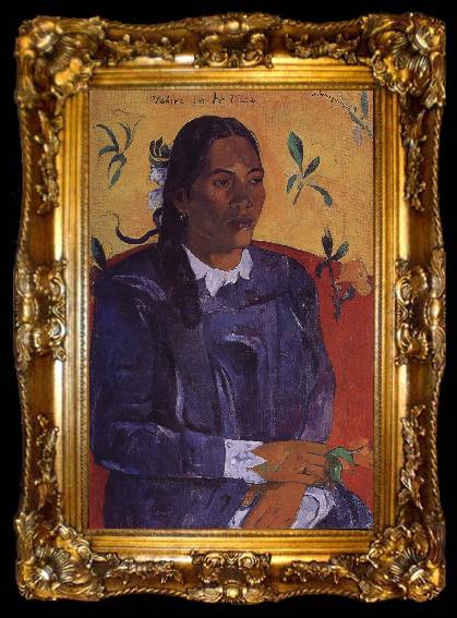 framed  Paul Gauguin Woman holding flowers, ta009-2