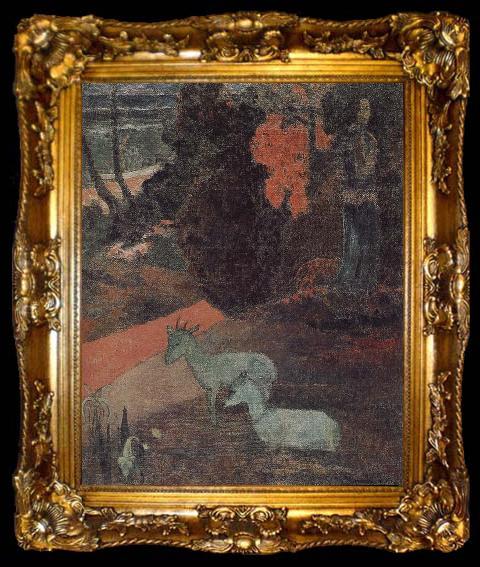 framed  Paul Gauguin There are two sheep, ta009-2