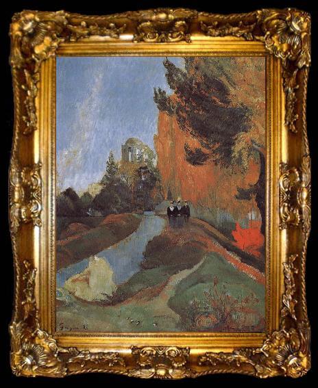 framed  Paul Gauguin ARESCOM scenery, ta009-2