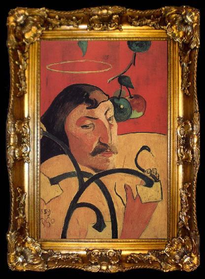 framed  Paul Gauguin With yellow halo of self-portraits, ta009-2