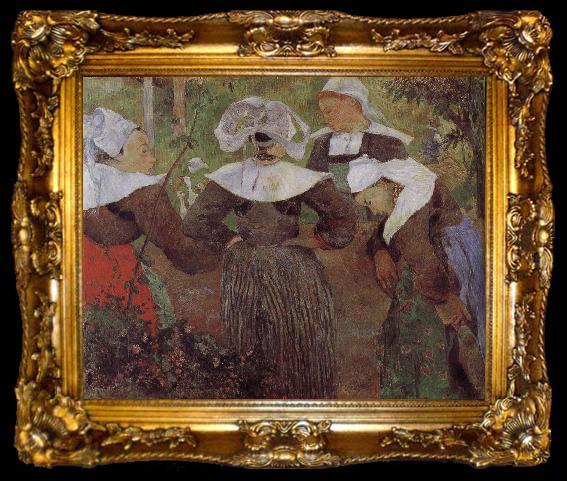 framed  Paul Gauguin Four women dancing Brittany, ta009-2