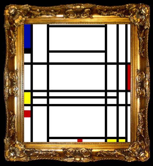 framed  Piet Mondrian Composition 10, ta009-2