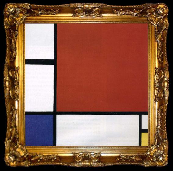 framed  Piet Mondrian Red, blue and yellow composition, ta009-2