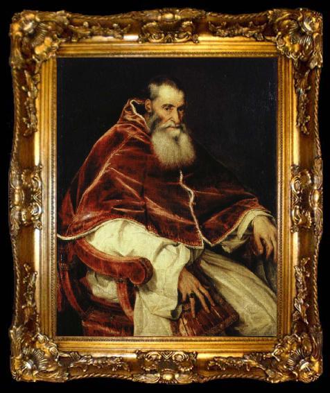 framed  TIZIANO Vecellio paven paulus iii, alexander farnese, ta009-2