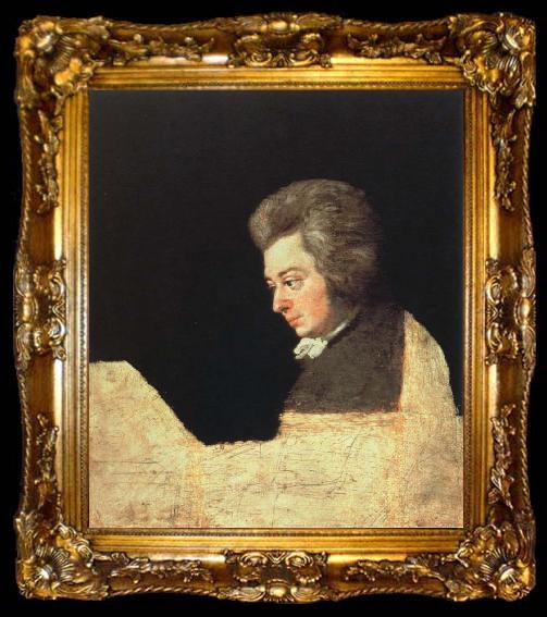 framed  joseph lange mozart at the pianoforte, ta009-2