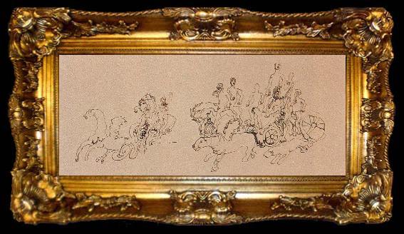 framed  kulturen teckning med sepiafargat tussch, ta009-2