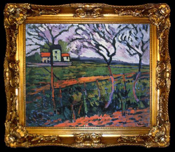 framed  maurice de vlaminck fields,rueil, ta009-2
