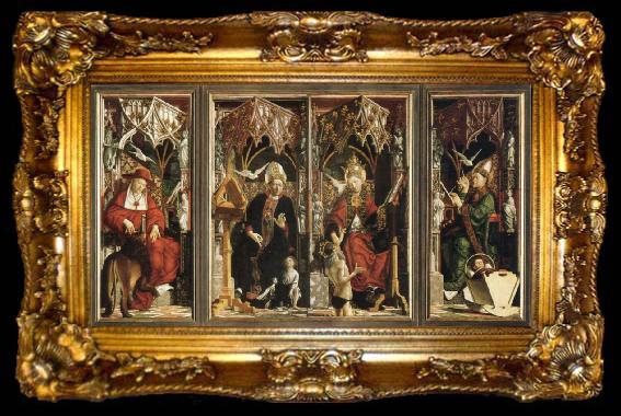 framed  michael pacher altarpiece of the church fathers, ta009-2