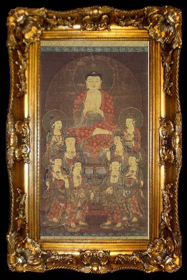 framed  unknow artist Lord Buddha and the Buddha G-8, ta009-2