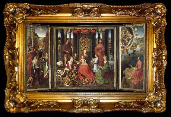 framed  unknow artist There are saints and the altar painting of Our Lady of the Angels, ta009-2