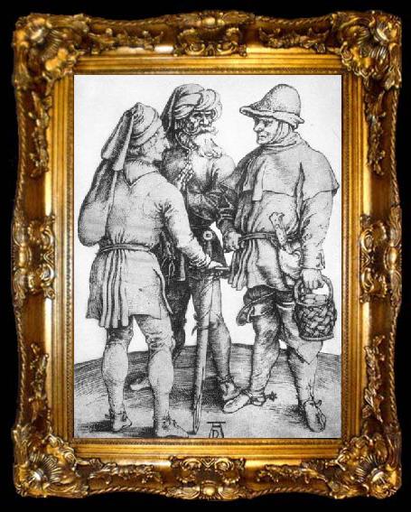 framed  Albrecht Durer Three Peasants in Conversation, ta009-2