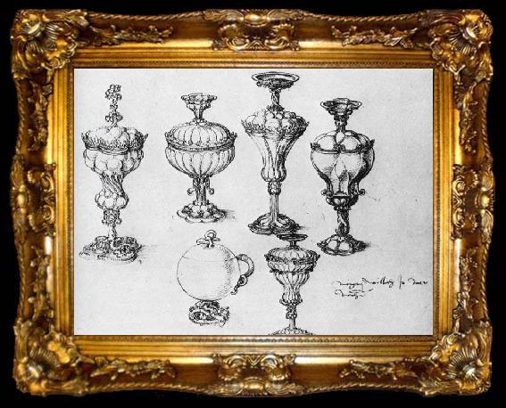 framed  Albrecht Durer Six Goblets - Pen, ta009-2
