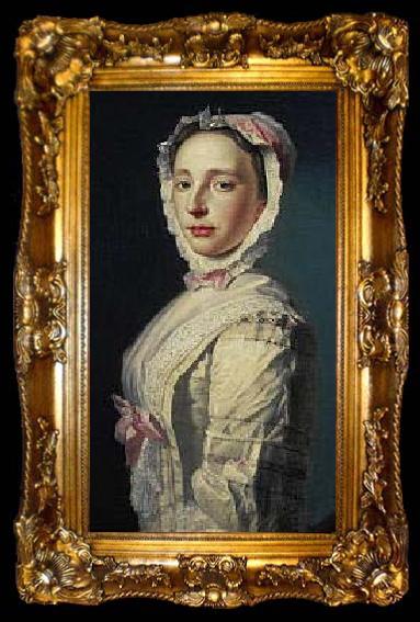 framed  Allan Ramsay Ramsay first wife, Anne Bayne, by Ramsay, ta009-2