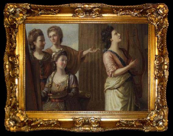 framed  Angelica Kauffmann Kauffmann seated, in the company of other, ta009-2