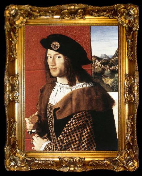framed  BARTOLOMEO VENETO Portrait of a Gentleman, ta009-2
