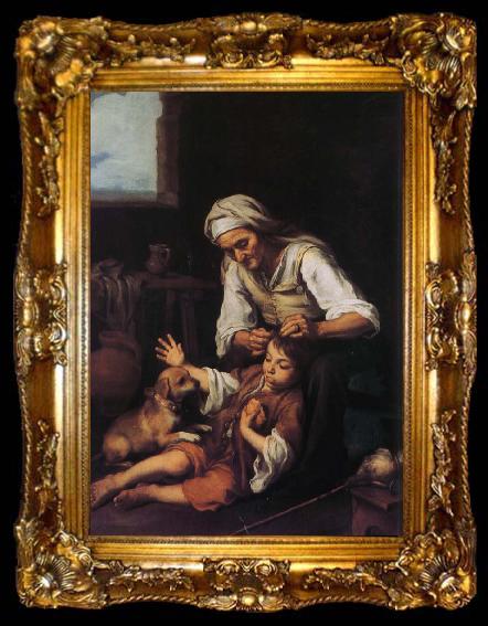 framed  Bartolome Esteban Murillo The old woman and a child, ta009-2