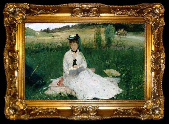 framed  Berthe Morisot Reading,, ta009-2