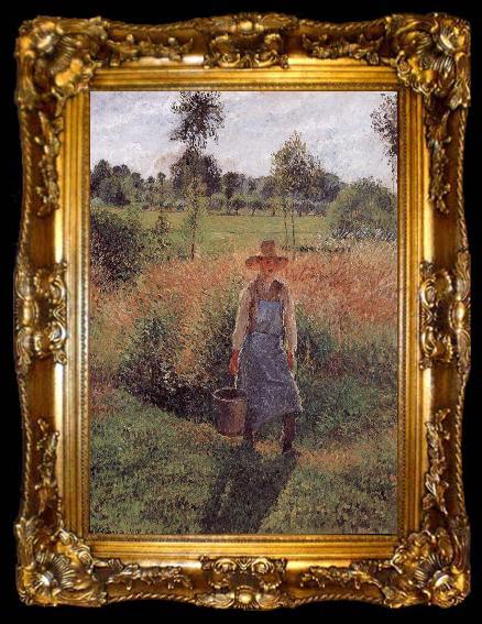 framed  Camille Pissarro gardener, ta009-2